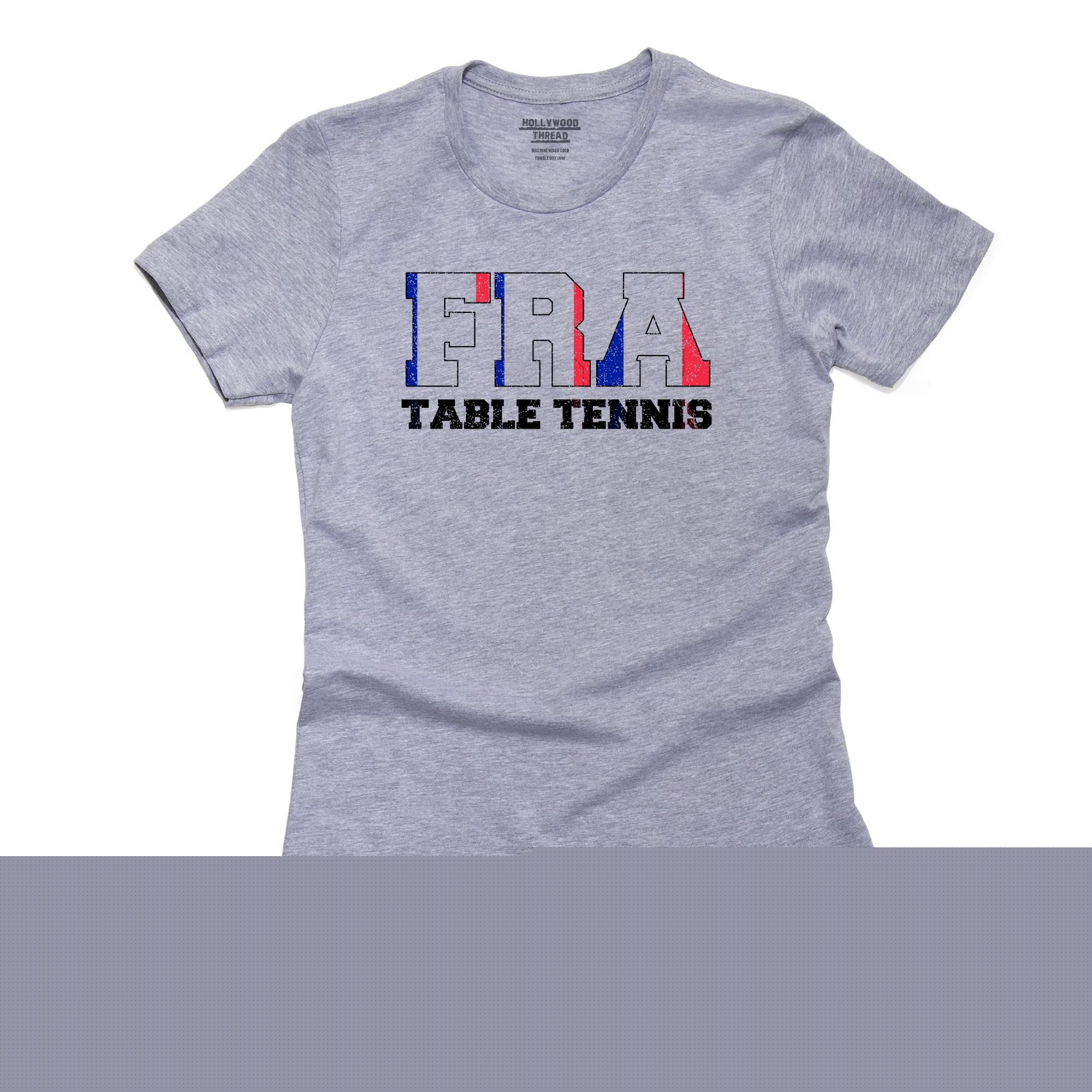 France Table Tennis - Olympic Games - Rio - Flag Women's Cotton Grey T-Shirt