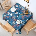 thumbnail image 2 of Blue Soccer Elements Pattern Square Tablecloth,Waterproof Square Table Cover,Wipeable Spillproof Washable Table Cover for Home Kitchen Party Decor 52"x52"(132x132cm), 2 of 6