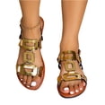 thumbnail image 2 of Willtoo Women's Dressy Closed Toe Flat Sandals Summer Vacation Beach Open Toe Metal Ankle Strap Slides Sandals Shoes 2026, 2 of 5