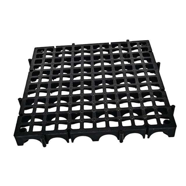 Rejilla de drenaje para baldosas de suelo entrelazadas de 40 x 40 x 4 cm con orificios de drenaje Negro
