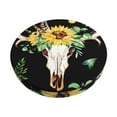 thumbnail image 2 of Xecao's Sunflower Skull Boho Print Stool Covers offer stylish, washable protection for PU round bar stools, perfect for home or commercial use., 2 of 7
