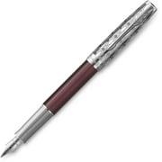 Parker Sonnet Premium Metal & Red 18kt Fountain Pen - Medium