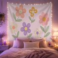 thumbnail image 2 of Tufted Flowers on Lavender Field, Whimsical Boho for Flower Lovers, Textured Botanical Wall Art, Mother's Day Gift Tapestry Wall Hanging for Bedroom and Nursery, 2 of 7
