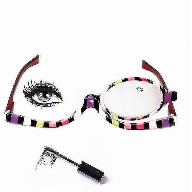 2 Pack Magnifying Makeup Glasses Eye Make Up Spectacles Flip Down Lens Folding Cosmetic Womens Reading Glasses +2.50