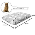thumbnail image 2 of Halloween Pet Bed, Horror Phantom Boo Fiend Themed Multitude Ghosts and Spider Webs Composition, Resistant Pad for Dogs and Cats Cushion with Removable Cover, 24" x 39", Grey and White, by Ambesonne, 2 of 4