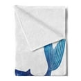 thumbnail image 2 of Whale Soft Flannel Fleece Throw Blanket, Kind of Ocean is My Best Friend Words with Whale Fish Paintbrush Picture, Cozy Plush for Indoor and Outdoor Use, 60" x 80", Violet Blue White, by Ambesonne, 2 of 5