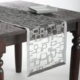 thumbnail image 4 of Fennco Styles Mondrian Embroidered Geometric Design Tablecloth (40"x40", Silver), 4 of 5