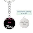 thumbnail image 3 of Dog Mom Keyring Pug Mama Circle Keychain Stainless Steel or 18k Gold, 3 of 7