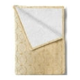 thumbnail image 2 of Beige Soft Flannel Fleece Blanket, Linked Circle and Diamond Shape Motifs Geometric Abstract Contemporary Pattern, Cozy Plush for Indoor and Outdoor Use, 50" x 70", Pale Peach Brown, by Ambesonne, 2 of 5