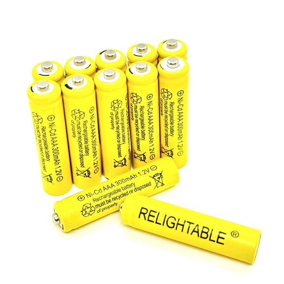 12-PCS 300mAh AAA NiCd 1.2v Rechargeable Batteries RELIGHTABLE Garden Solar M12