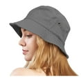 thumbnail image 2 of TZ Promise Unisex Bucket Hat for Women Men 100% Cotton Denim Packable Summer Travel Beach Sun, 2 of 4