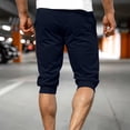 thumbnail image 4 of qolati Mens 3/4 Jogger Capri Pants Elastic Waist Below Knee Sweat Shorts Slim Fit Lightweight Drawstring Workout Gym Running Sweatpants with Pockets S-3XL, 4 of 9