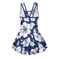 thumbnail image 5 of Tutolipy Childrens Swimwear, Navy White Hibiscus Bathing Suit, Comfortable Swimsuit Wide Straps Sleeveless Bathing Suit for Beach Size 6-7 Years, 5 of 8