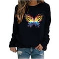 thumbnail image 1 of Winter Womens Casual Tops Ladies Butterfly Print Sweatshirt Blouse Tee Sweater, 1 of 1