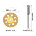 thumbnail image 2 of Uxcell 10pack Diamond Cutting Wheel 25mm Titanium Coating Diamond Cut Off Wheel Blades with 2pack 3mm Mandrel, 2 of 6