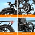 thumbnail image 5 of URLIFE 3.0 Fat Tire Ebike, 20" Electric Bicycles for Adult, 750W Peak Motor, 48V 13AH Remobavle Battery, 7-Speed Commuting Ebike, UL2849-WHITE, 5 of 9