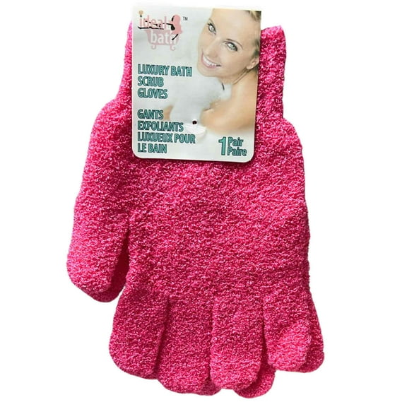 Luxury Bath Exfoliating Mitts Scrub Gloves: 1 Pair