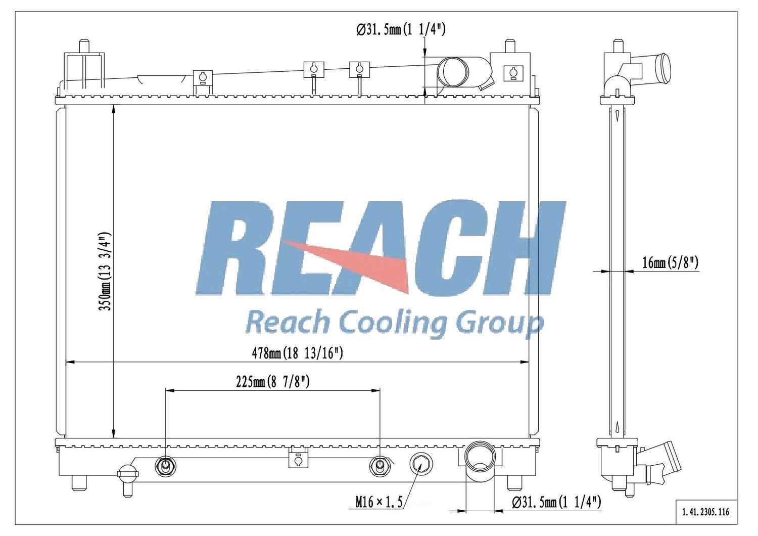 Reach Cooling 41-2305 Radiator