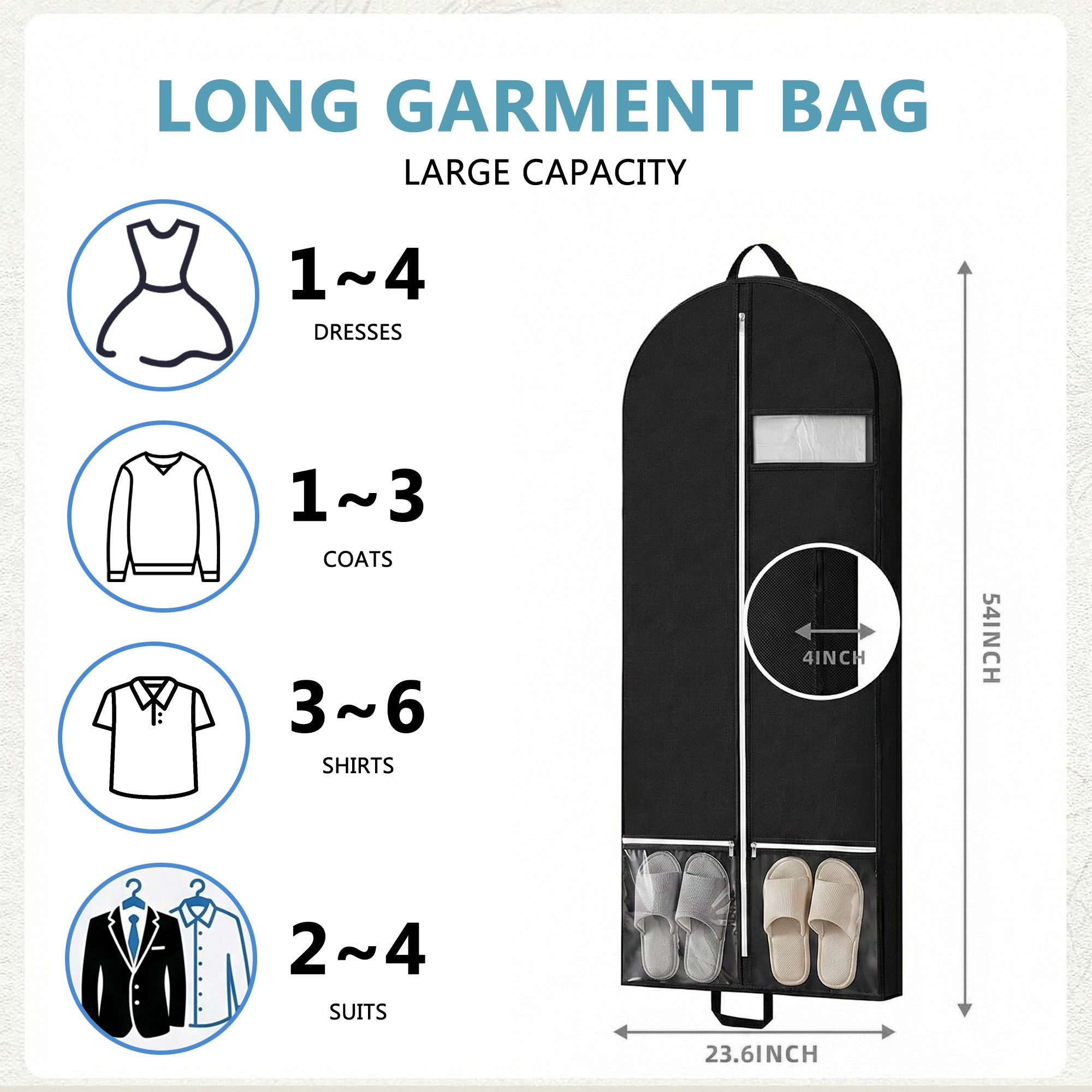 INCTUO 50-Inch Garment Bag for Travel photo 7