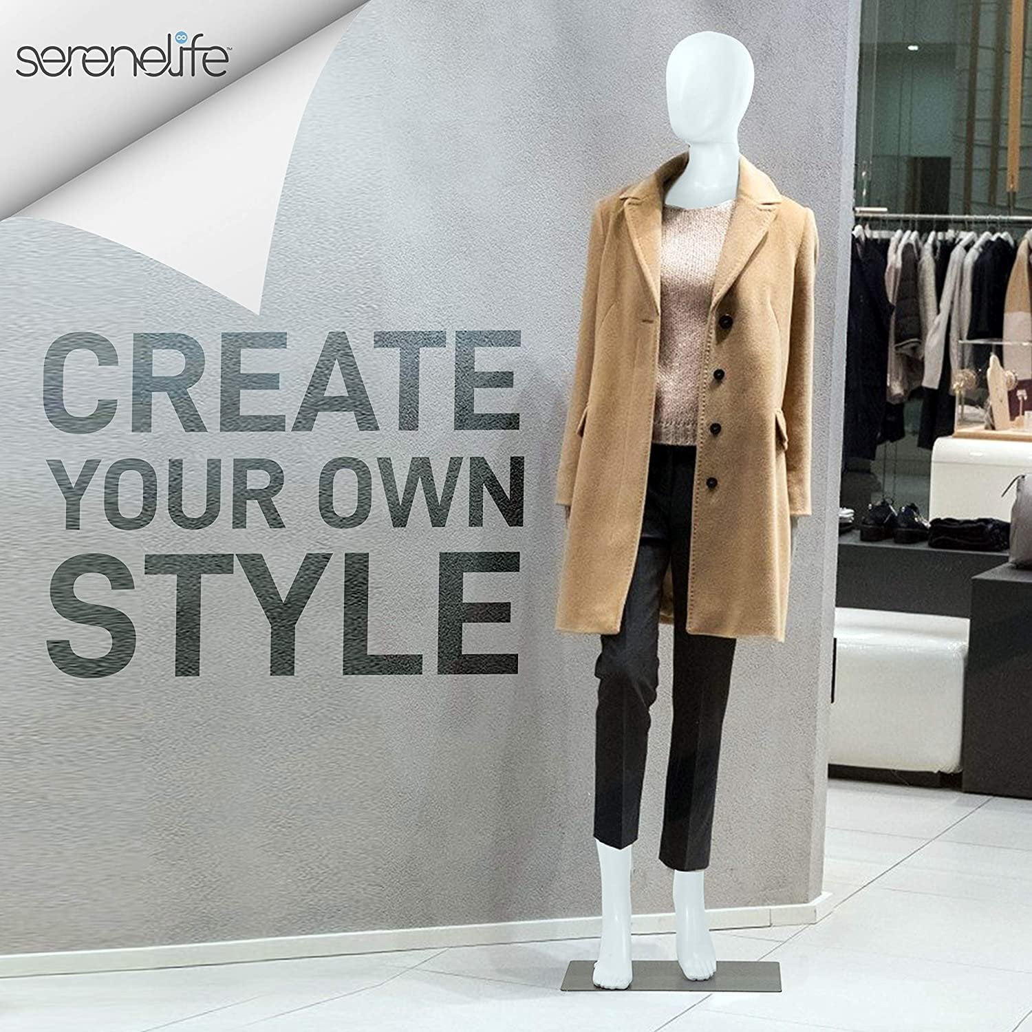 SereneLife SLMAQFE - 68.9'' Female Mannequin Torso Dress Form - Detachable Mannequin Full Body Stand