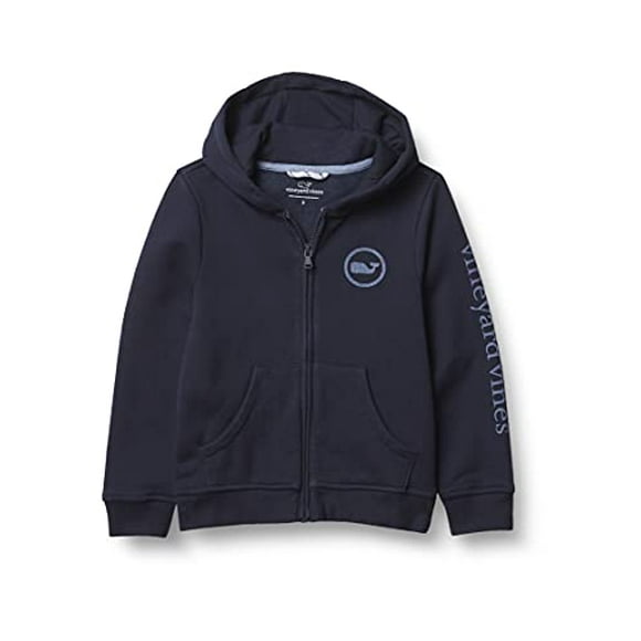 vineyard Vignes Sweat à Capuche Graphique à Manches Longues et Fermeture Éclair Complète pour Garçons, vineyard Navy, 4T