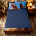 thumbnail image 4 of Erosebridal Farm Brown Rooster Zipper Full Size Comforter Sets with Fitted Sheet and 2 Pillowcases for Women Men, Rustic Animal Zipper Bedding Set, Navy Reversible, 4-Piece, 4 of 7
