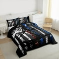 thumbnail image 3 of Manfei Skiing Theme Full Size Comforter Sets for Boys, Extreme Sport Bedding Comforter Set, Vintage American Flag Bedding Sets, Breathable Home Decor Reversible 3-Piece, 3 of 8