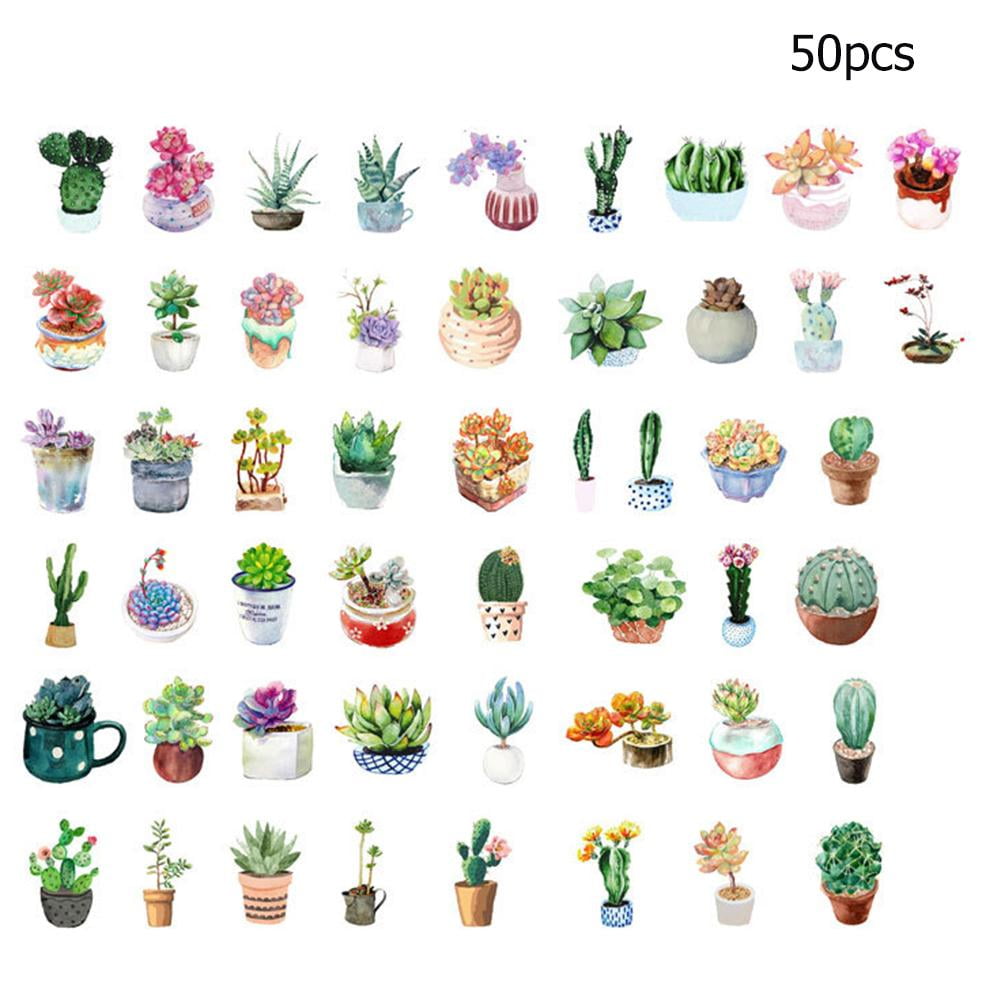 50pcs creative diary journal diy scrapbook mini paper plants sticker flakes walmart com