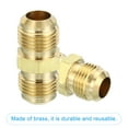 thumbnail image 4 of Uxcell 3/8 SAE Male x 3/8 SAE Male Brass Flare Union Connector, 2 Pcs Gas Adapter Brass Tube Coupler Pipe Fitting, 4 of 6