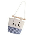 thumbnail image 4 of Bolsa de Almacenamiento Colgan Pequeña Canasta de Almacenamiento Decorativa Bolsa de pa mio de Puerta de Ped Cuadrícu azul perfecl Bolsas Organizadoras Colgantes, 4 of 8