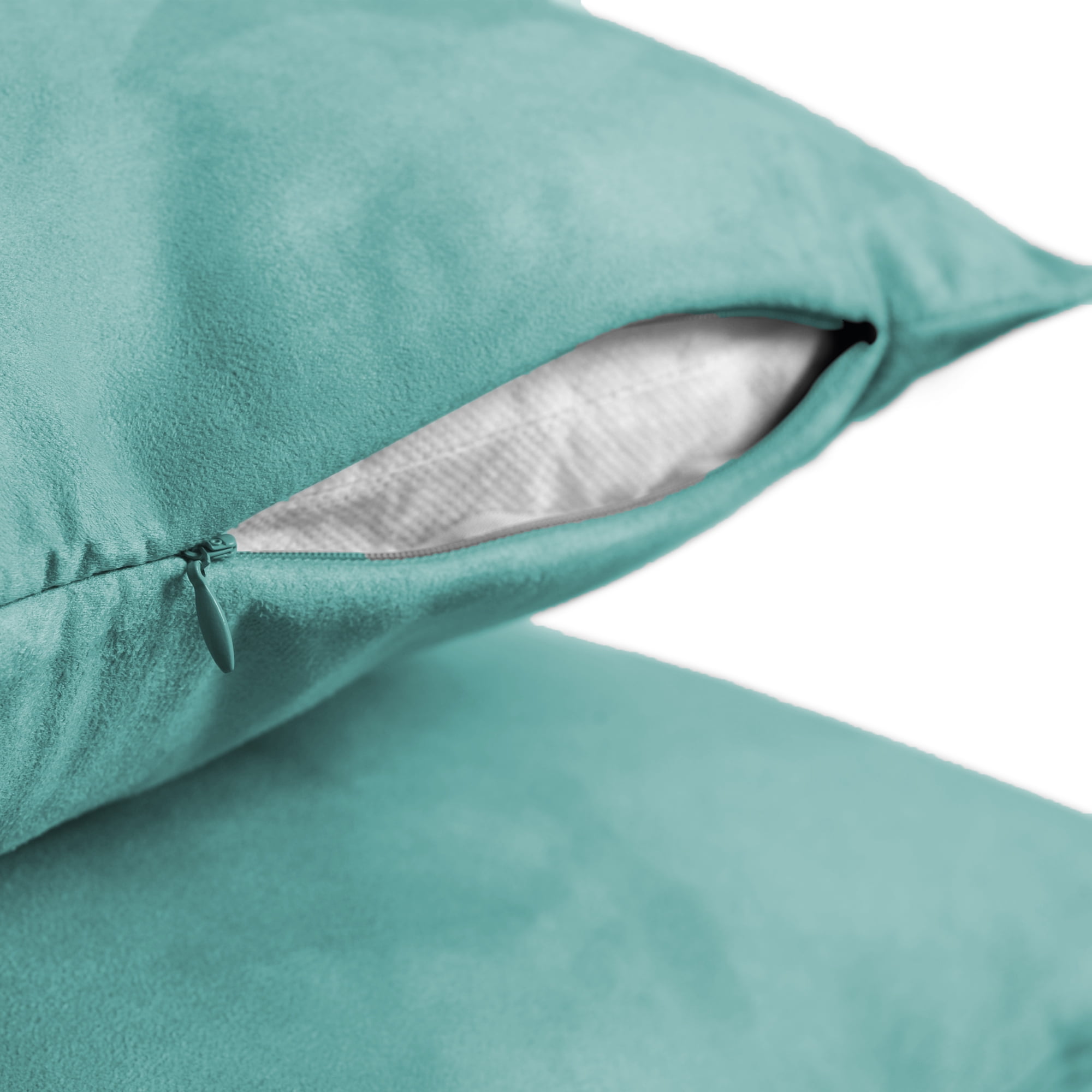 Pack of 2 Solid Faux Suede Soft Decorative Square European Pillow Covers for Sofa Living Room and Bedroom (26 x 26, Aqua)