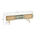thumbnail image 6 of Jopath Oak Tv Stand With Rattan Design,55.12" Rattan Tv Cabinet, Double Sliding Doors For Storage Mid-Century Style, Adjustable Shelves, Ideal For Living Or Media Room White, 6 of 10