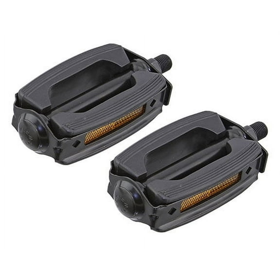 Alta Bicycle Pedals Krate PVC Metal, Multiple Colors & Sizes. (Black/Black, 1/2")