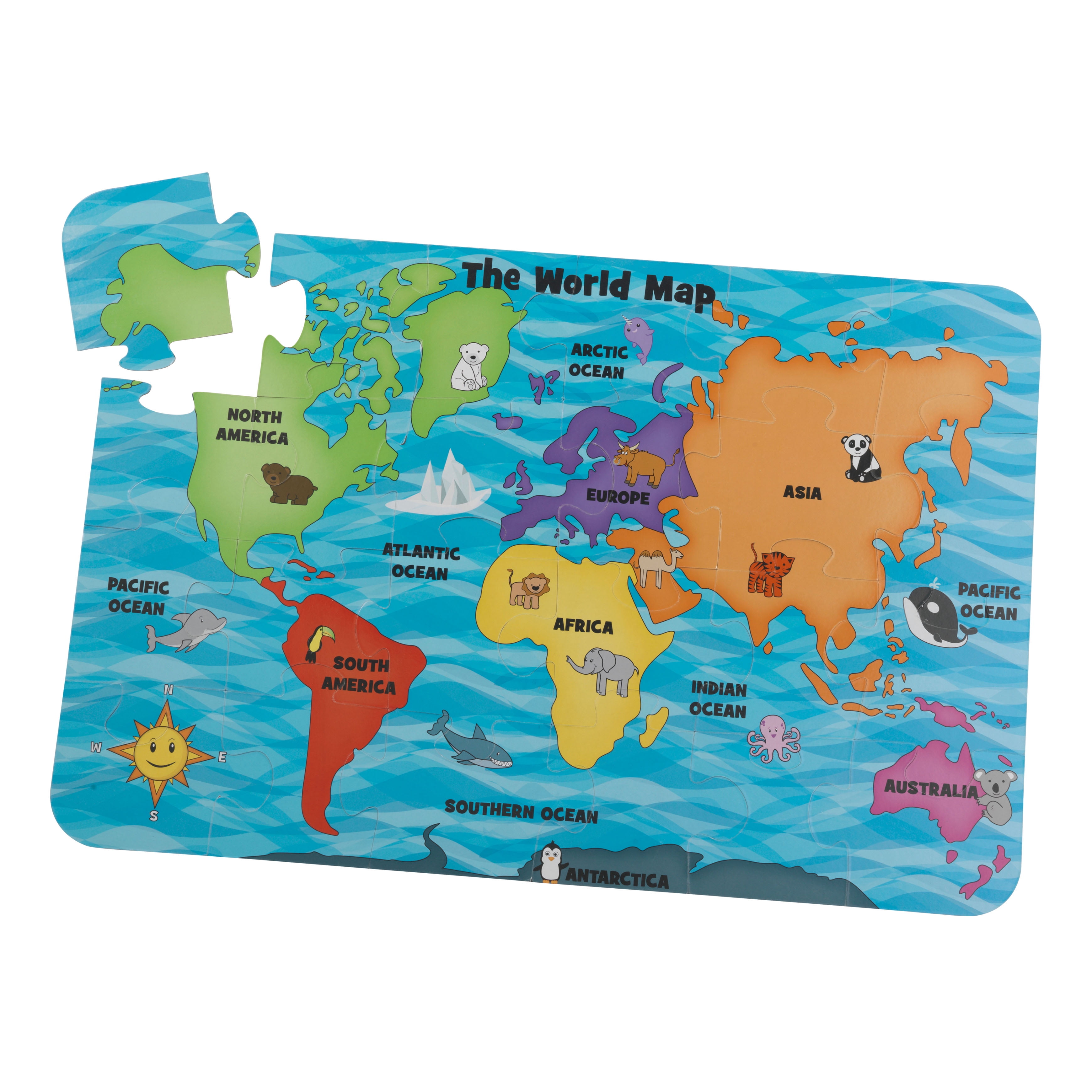 KidKraft: Floor Puzzle - Map of the World - Walmart.com