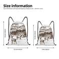 thumbnail image 2 of Kdxio Woodland Forest With Deers Print Drawstring Backpack Bag,Waterproof Draw String Back Sack, Gym Drawstring Bags Swim Bag For Unisex, 2 of 5