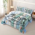 thumbnail image 3 of Castle Fairy Beach Camper Art Quilt King,Adventure Theme King Coverlet Set for Bedroom,Blue White, 3 of 7