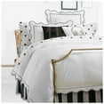 thumbnail image 2 of Eiderdown Decor400TC Cotton Scallop Embroidery & Border Sateen Solid Duvet Cover set Full/Queen 88"x88" 1 Duvet cover and 20"×30" 2 Pillow sham, Black Scallop and Border, 2 of 5