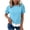 Sky Blue, variant on Staron Summer Tops for Women Puff Sleeve Ruffle Round Neck Short Sleeve Casual Basic Comfy Fashion Trendy Vacation Holiday Beach Travel Loose Blouse, Sky Blue S