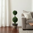 thumbnail image 5 of Pure Garden 36-Inch Double Ball Artificial Podocarpus Topiary Tree (Green), 5 of 5