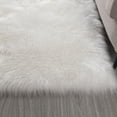 thumbnail image 4 of 5x7 Feet Ultra Soft Faux Fur Sheepskin Area Rug, 3.5-inch Thick Modern Indoor Fluffy Shaggy Rug for Bedroom, Livingroom and Dorm Decorative, High Pile Non-Slip Carpet, White, 4 of 7