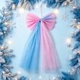 thumbnail image 5 of AHGQT Large Fluffy Tulle Topper Bow, 28.7x13.4Inch Christmas Tree Decoration Giant Red Bow, Giant Wreath Wall Decor with Long Streamers for Xmas Home Wedding Car Holiday Decor Supplies, 5 of 7