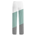 thumbnail image 6 of Women Pajama Pants Long Comfy Casual Drawstring Stretch Wide Leg Lounge Pants Fashion Color Block Pajs with Pockets, 6 of 7