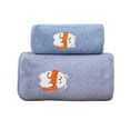 thumbnail image 3 of Xuniizn Bath Towel and Wash Cloths Set: 2* Animal Embroidered Bath Towel, 100%Polyester, Highly Absorbent & Fade Resistant, 3 of 7