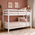 thumbnail image 2 of HH2Home Essentials Campbell Wood Twin over Twin Bunk Bed, White, 2 of 14