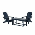 thumbnail image 5 of WestinTrends Malibu 3-PC Outdoor Patio Plastic Adirondack chair set with Coffee table ( 2 seater ), Navy Blue, 5 of 12