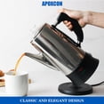 thumbnail image 2 of APOXCON Percolateur à Café Électrique Cafetière en Acier Inoxydable avec Verre Résistant à la Chaleur, Bouton de Progression d'Infusion Transparent, Maintien au Chaud et Sans Fil, 2 of 8