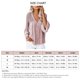 thumbnail image 5 of Camisa de crochet informal para mujer, cuello en V, mangas largas acampanadas, blusa suelta informal, transpirable y amigable con la piel, para uso diario, Rosa S, 5 of 5