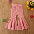 Toddler Denim Bell Bottom Pants Baby Girls Trousers Ruffles Flare