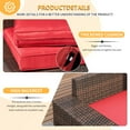 thumbnail image 3 of Jolydale 6 Pieces Outdoor Patio Furniture Sets, PE Rattan Wicker Sectional Sofa with Coffee Table for Lawn, Backyard,Balcony, Red, 3 of 8
