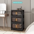 thumbnail image 5 of Jopath Plastic Folding Storage Cabine,4 Tiers Collapsible Storage Bins with Magnetic Door and Wheels,Collapsible Closet Organization for Bedroom,Black-4 Tiers, 5 of 8